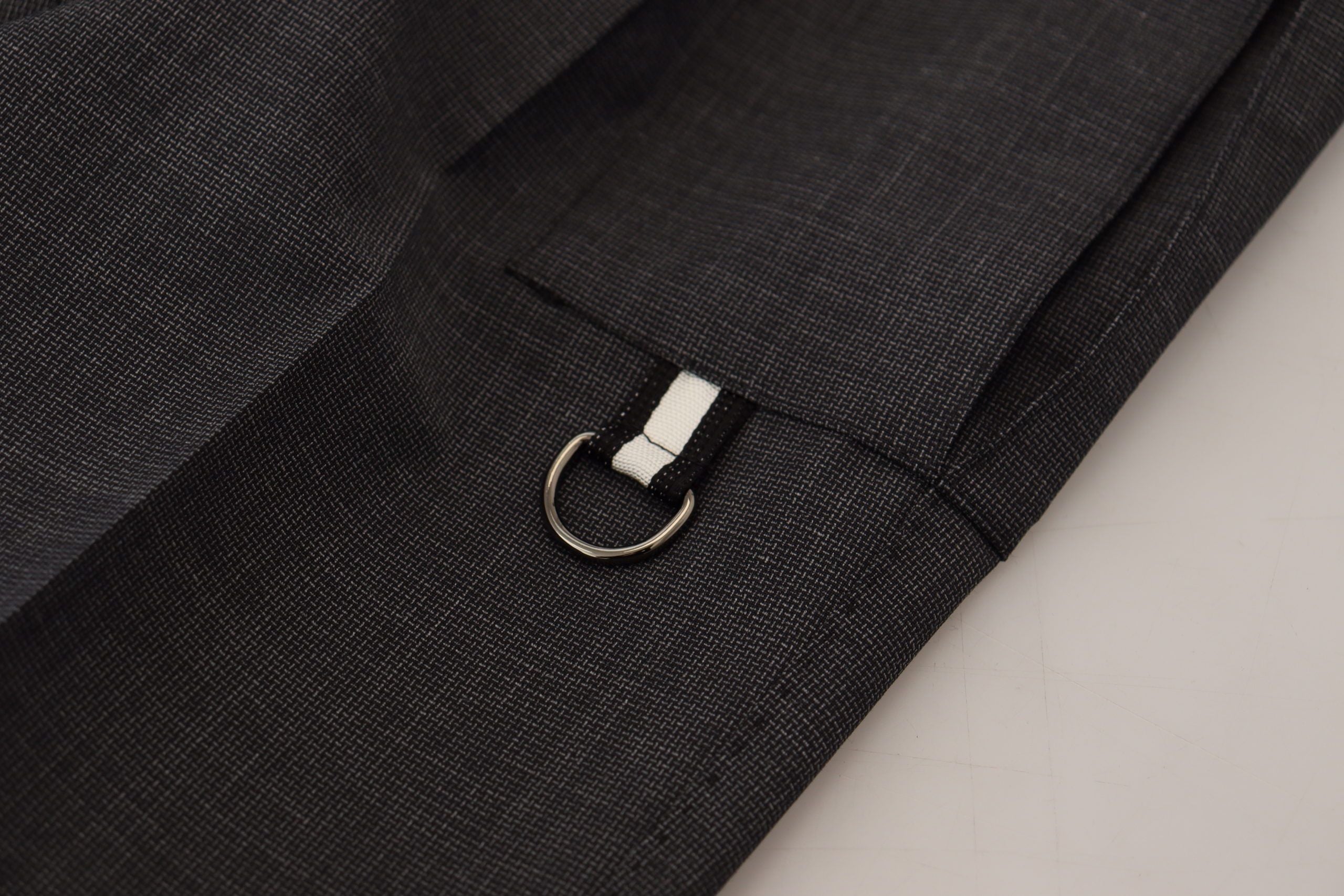 Dolce & Gabbana Graue karierte Cargohose Stretch-Hose