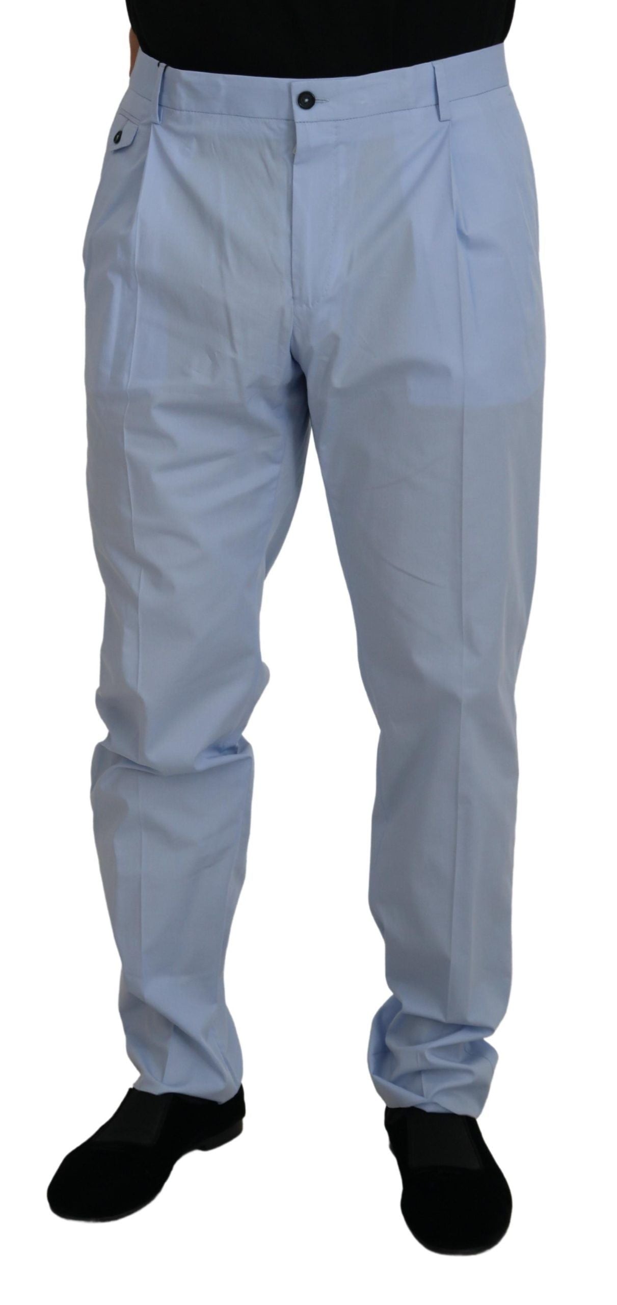 Dolce & Gabbana Blaue Baumwoll-Stretch-Hose Chinos Hosen