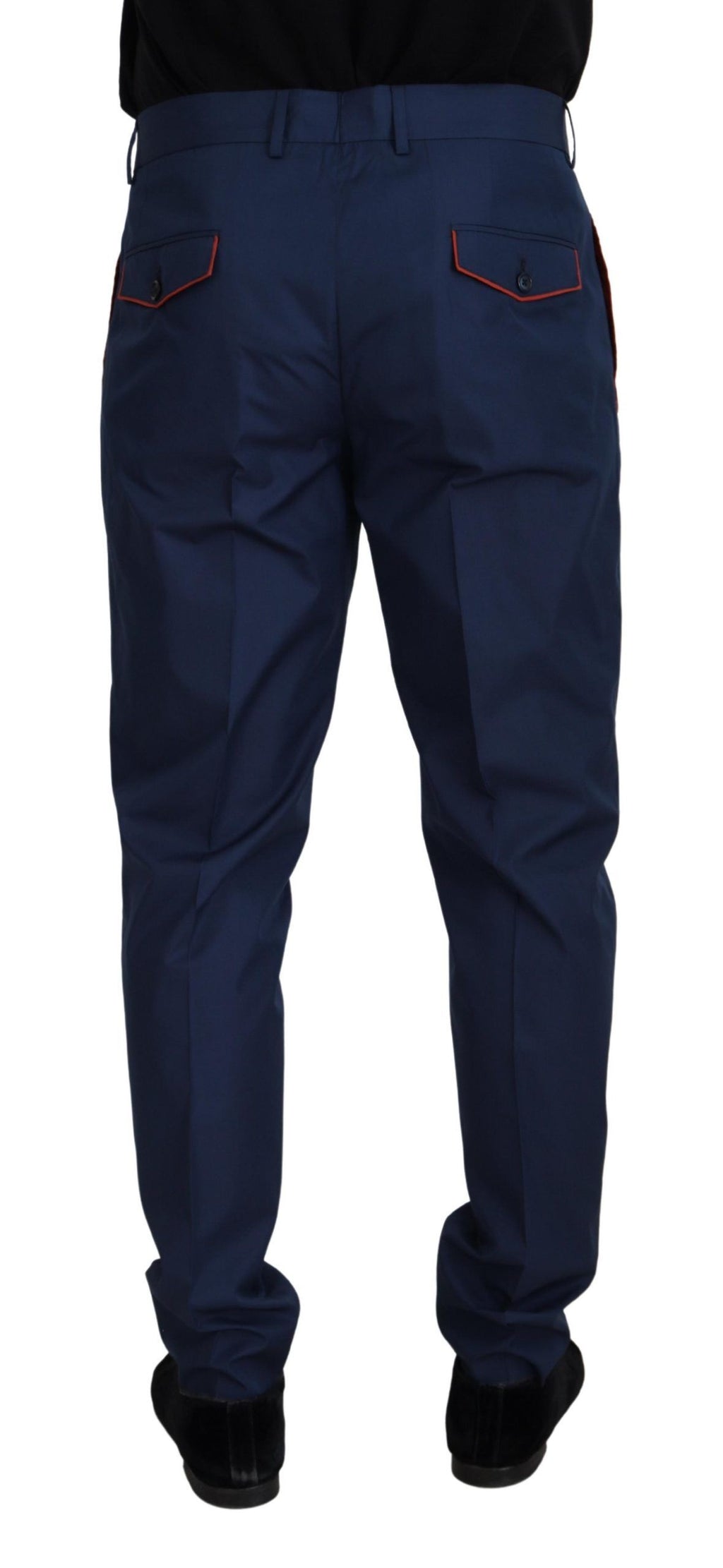 Dolce & Gabbana Blaue Baumwoll-Seiden-Hose Chinohose Hose