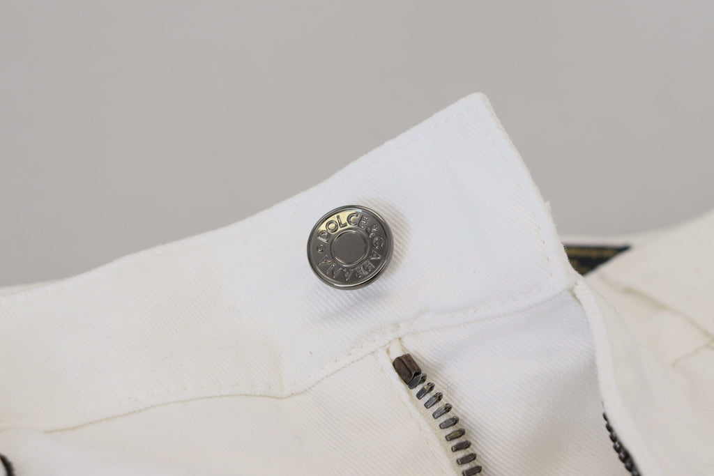 Dolce & Gabbana Weiße Slim Skinny Stretch-Baumwoll-Denim-Jeans