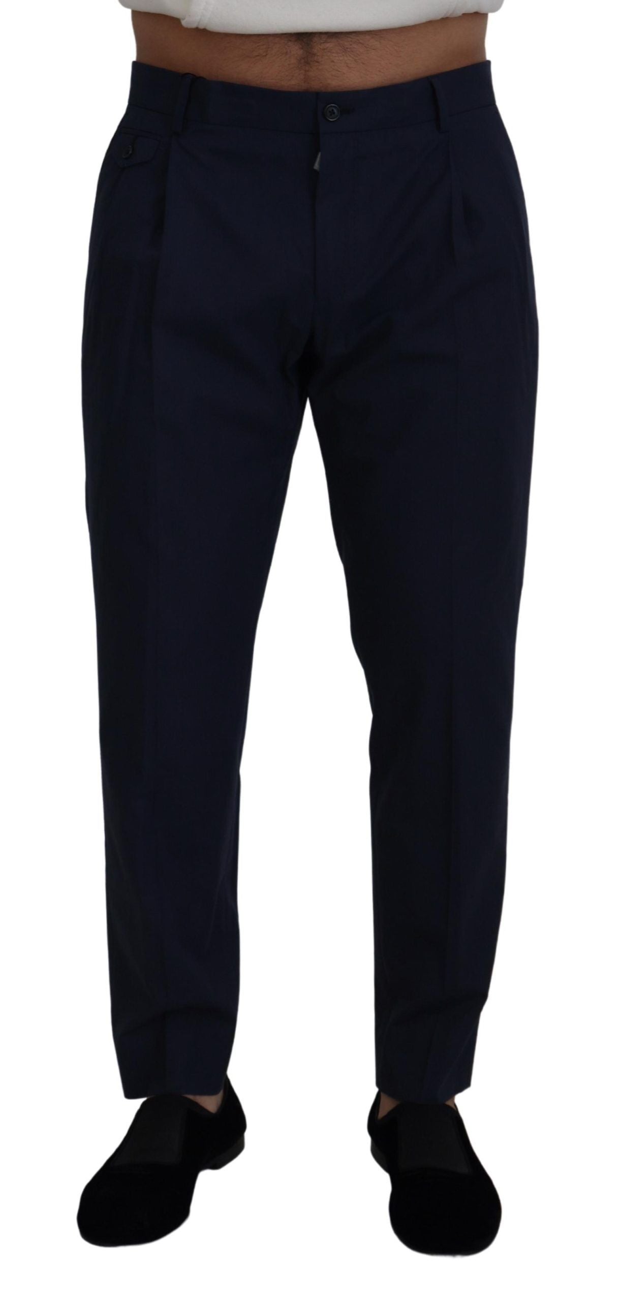 Dolce & Gabbana Blaue Baumwoll-Schlank-Hose Chinos Hosen