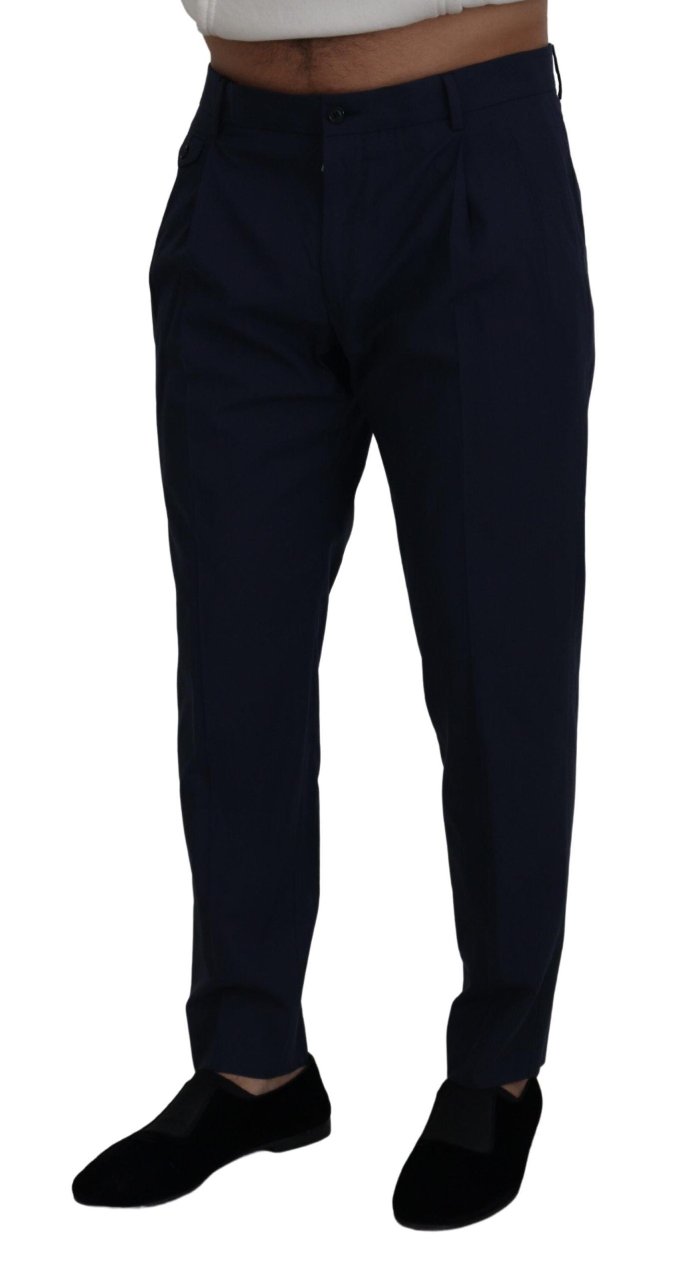 Dolce & Gabbana Blaue Baumwoll-Schlank-Hose Chinos Hosen