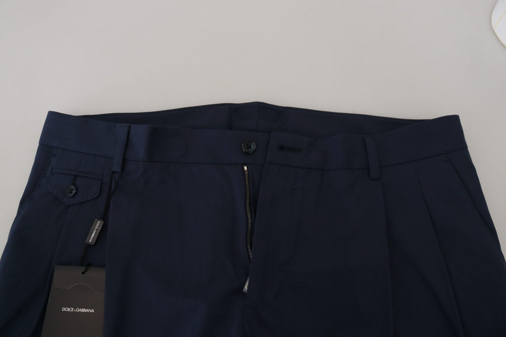 Dolce & Gabbana Blaue Baumwoll-Schlank-Hose Chinos Hosen