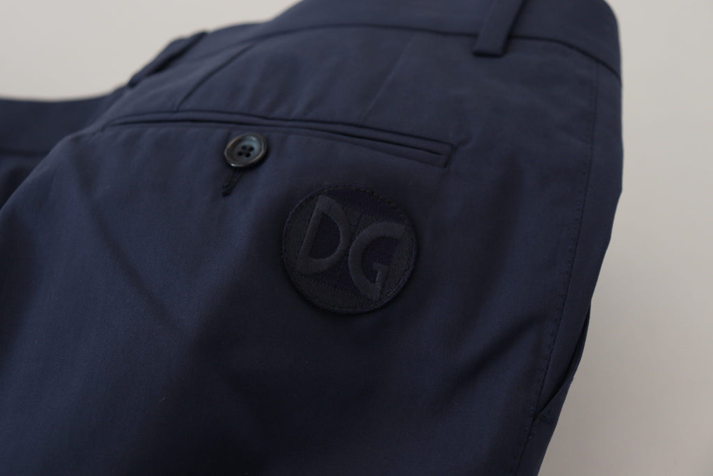 Dolce & Gabbana Blaue Baumwoll-Schlank-Hose Chinos Hosen