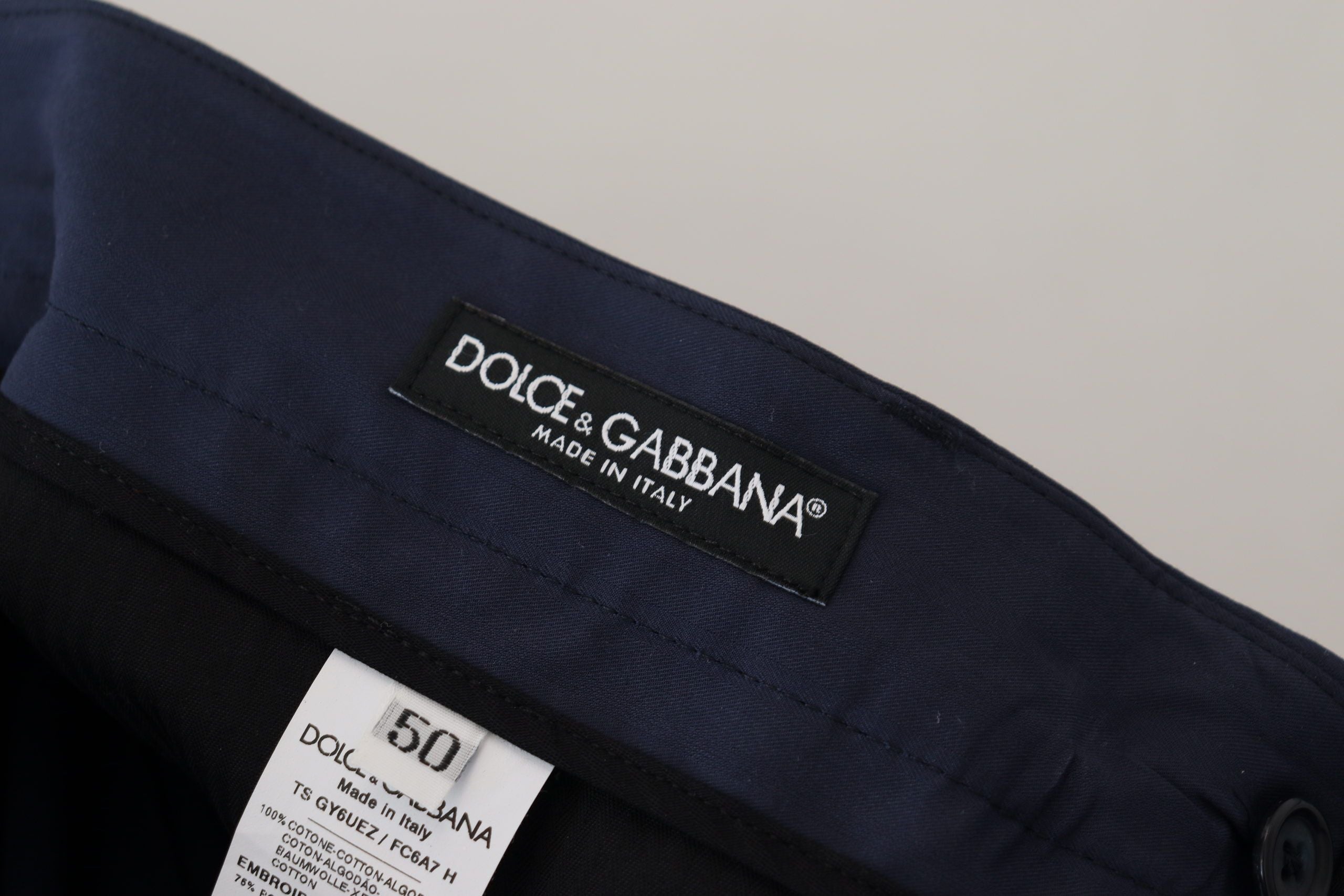 Dolce & Gabbana Blaue Baumwoll-Schlank-Hose Chinos Hosen