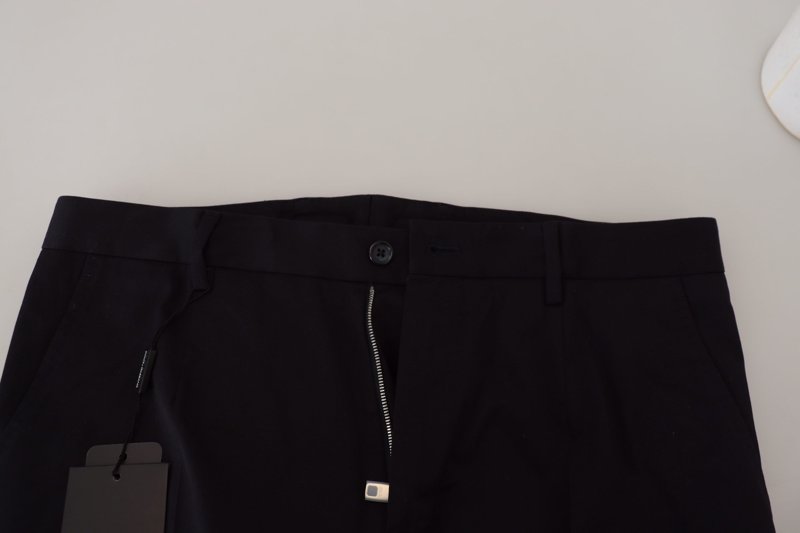 Dolce & Gabbana Blaue schmale Stretch-Baumwollhosen Chinos Hosen