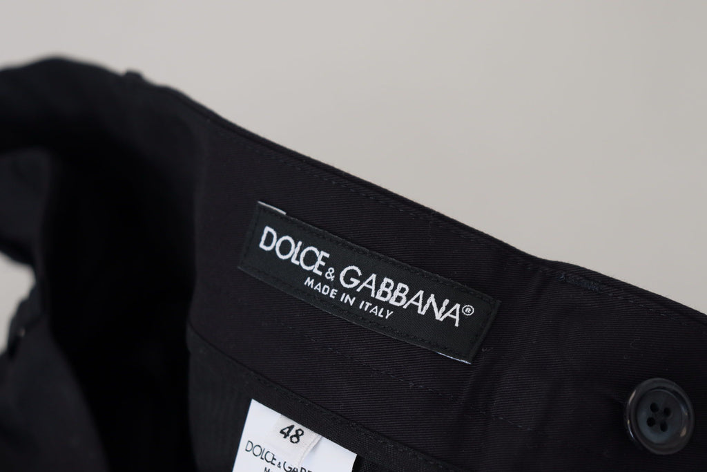 Dolce & Gabbana Blaue schmale Stretch-Baumwollhosen Chinos Hosen