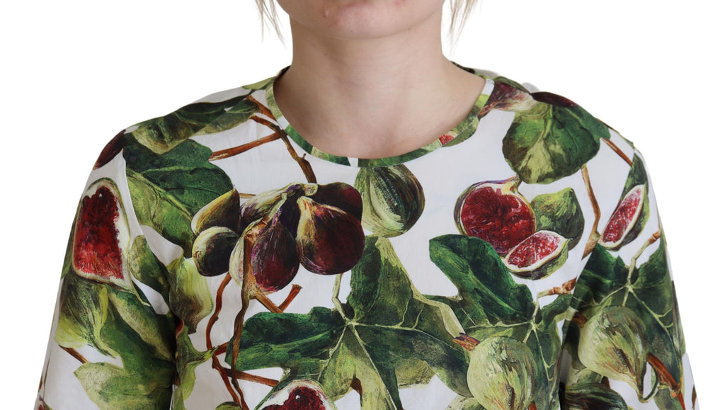 Dolce & Gabbana Baumwoll-Top mit Rundhalsausschnitt Bluse Frucht-T-Shirt