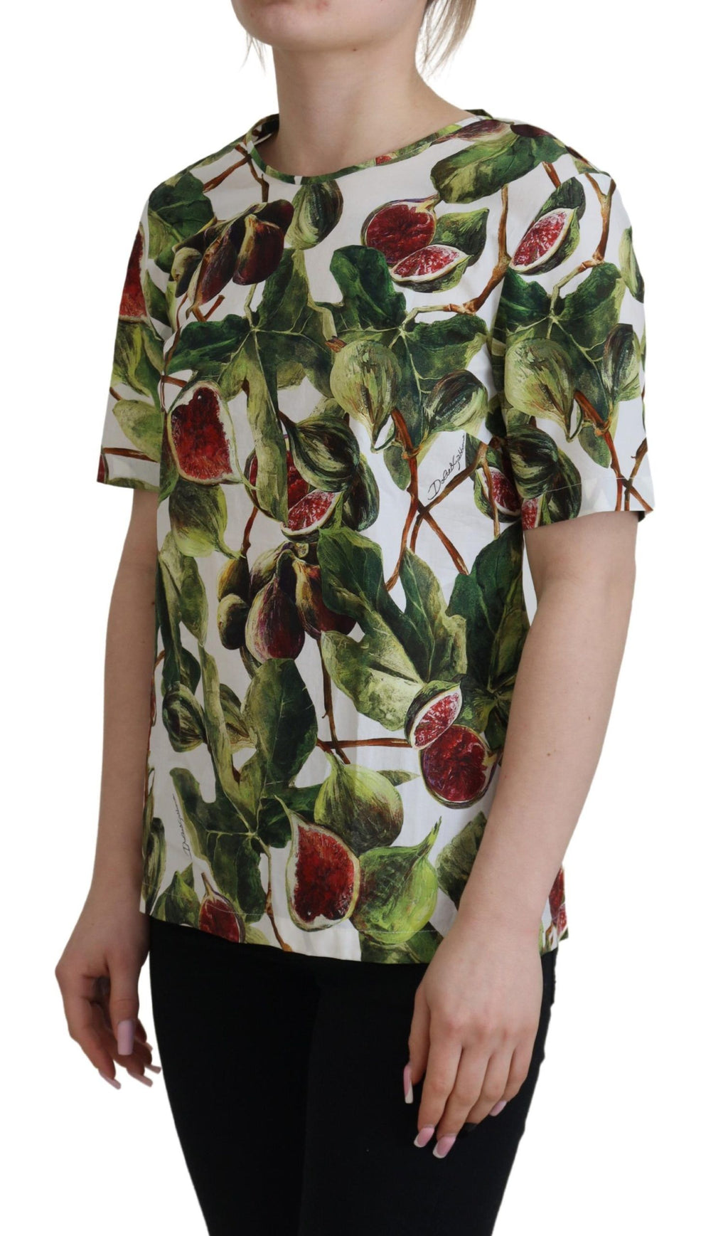 Dolce & Gabbana Baumwoll-Top mit Rundhalsausschnitt Bluse Frucht-T-Shirt
