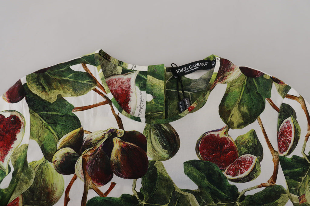 Dolce & Gabbana Baumwoll-Top mit Rundhalsausschnitt Bluse Frucht-T-Shirt