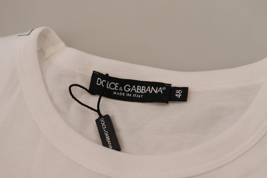 Dolce & Gabbana Weißes Klappentaschen-T-Shirt mit kurzen Ärmeln