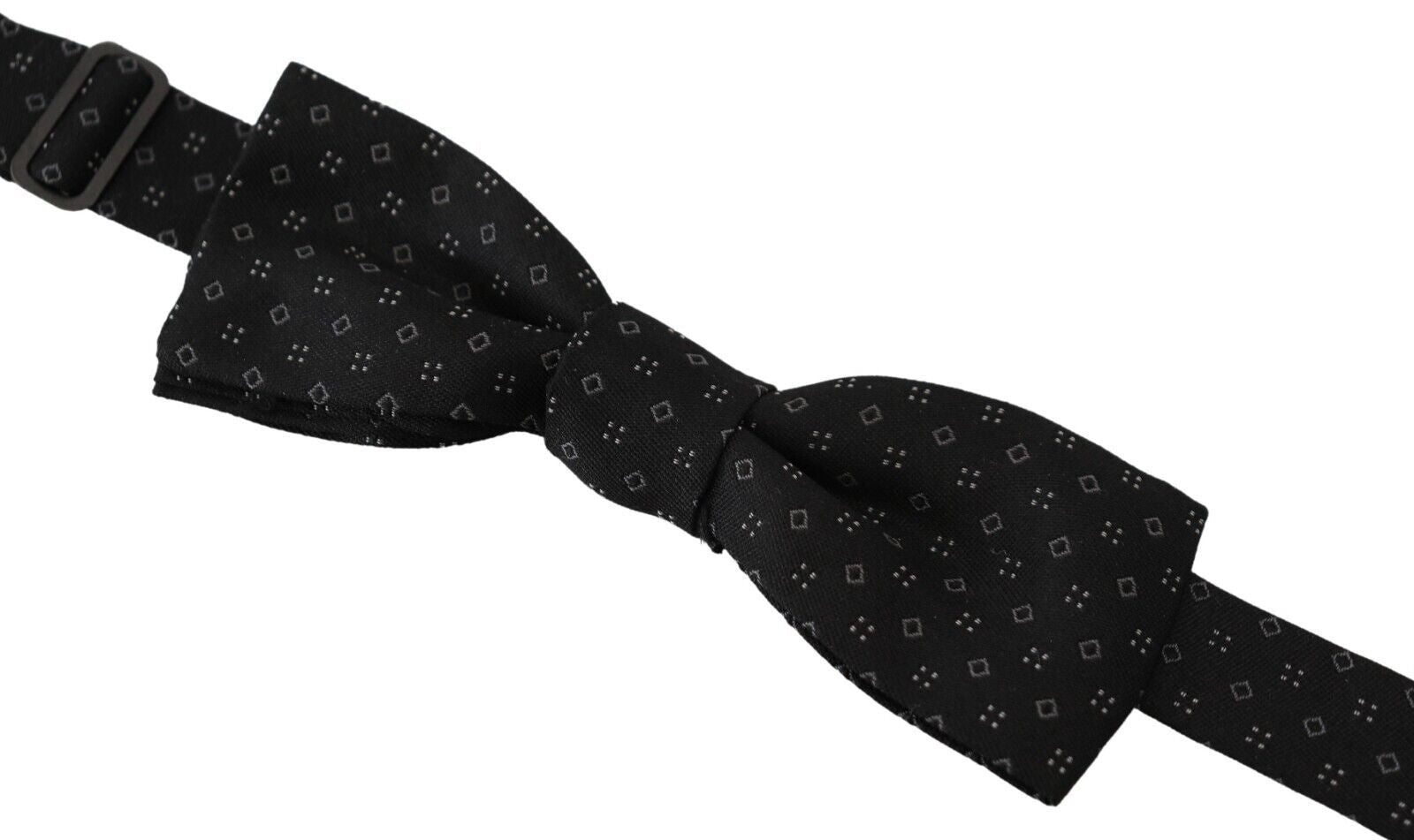Dolce & Gabbana Schwarze Seidenkrawatte gemustert Herren Accessoire Fliege