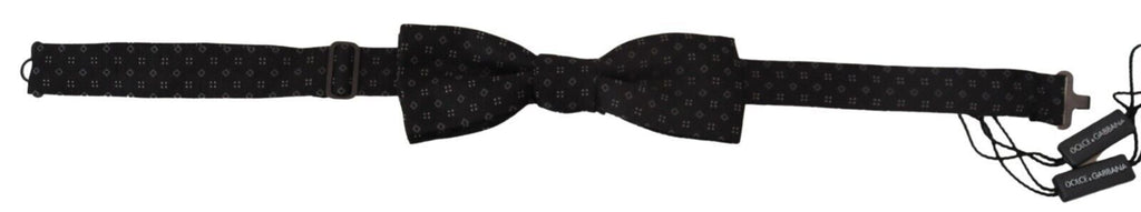Dolce & Gabbana Schwarze Seidenkrawatte gemustert Herren Accessoire Fliege