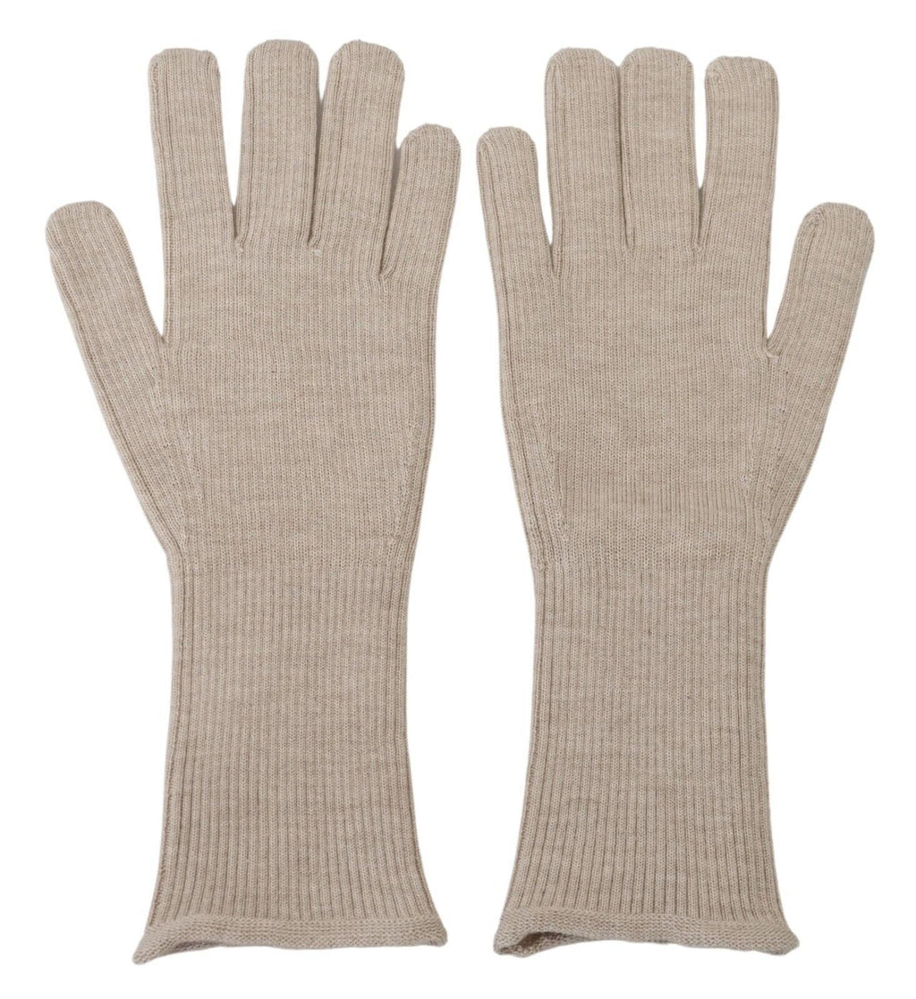 Dolce & Gabbana Elfenbeinfarbene Kaschmir Seidenhandschuhe Mitten Herrenhandschuhe