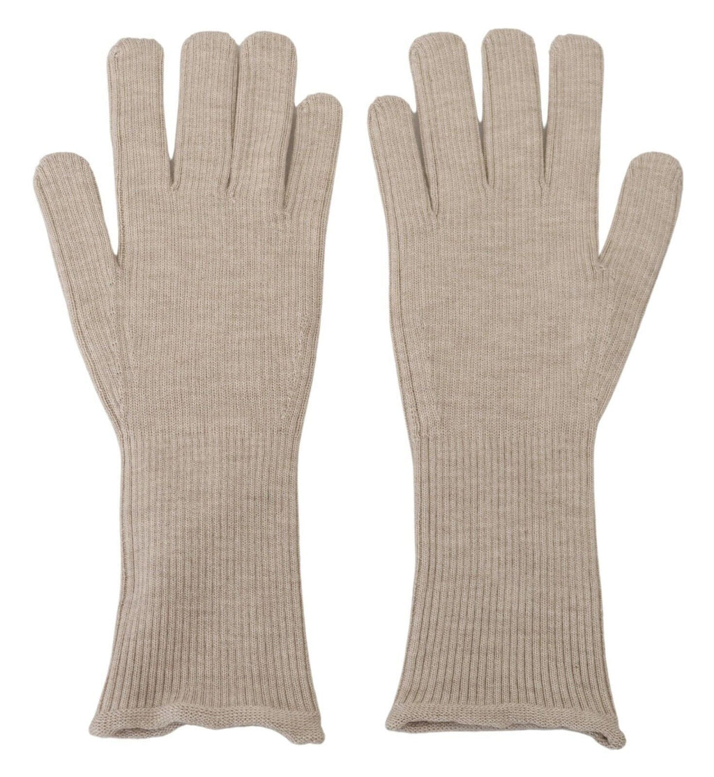 Dolce & Gabbana Elfenbeinfarbene Kaschmir Seidenhandschuhe Mitten Herrenhandschuhe
