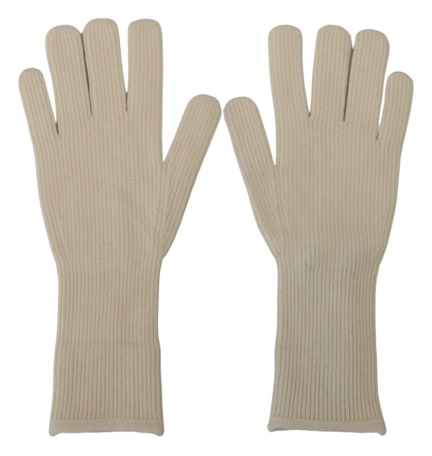 Dolce & Gabbana Weiße Kaschmir Strickhandschuhe Mitten Herrenhandschuhe