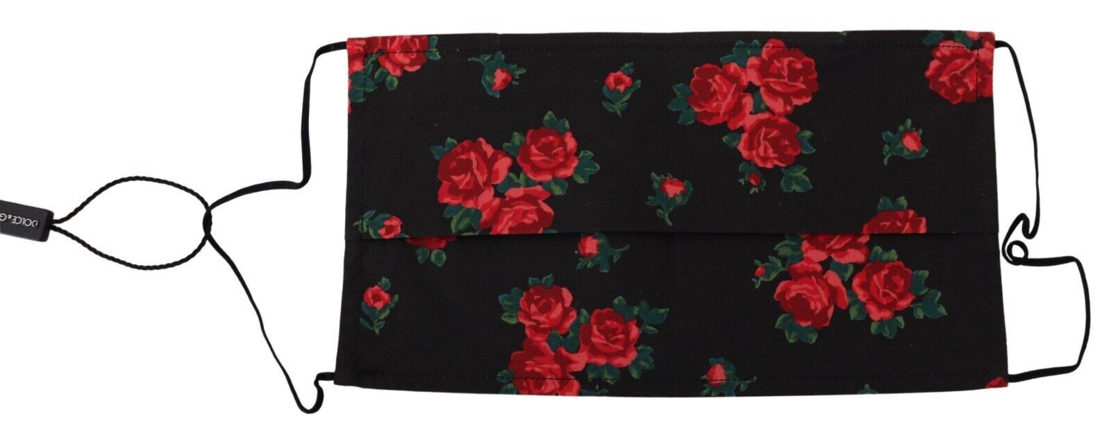 Dolce & Gabbana Schwarz Floral plissiert elastische Ohrbügel One Size Gesichtsmaske