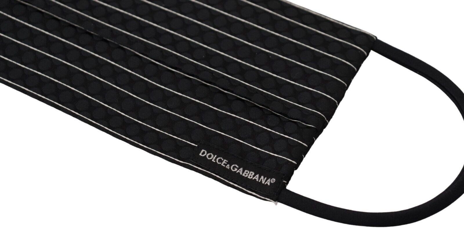 Dolce & Gabbana Schwarz-weiß gestreiftes elastisches Ohrband Einheitsgröße Gesichtsmaske