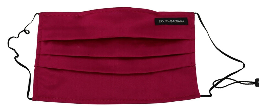 Dolce & Gabbana Kastanienbraune Seide plissiert elastische Ohrbügel Einheitsgröße Gesichtsmaske