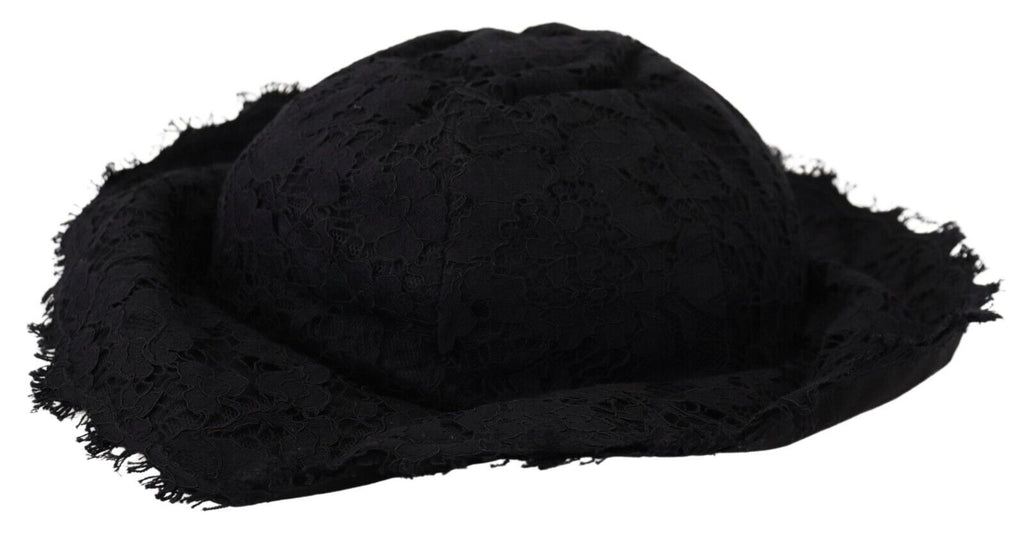 Dolce & Gabbana Schwarzer Hut mit breiter Krempe aus Baumwolle