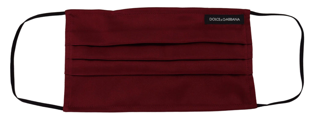 Dolce & Gabbana Kastanienbraune Seide plissiert elastische Ohrbügel Einheitsgröße Gesichtsmaske