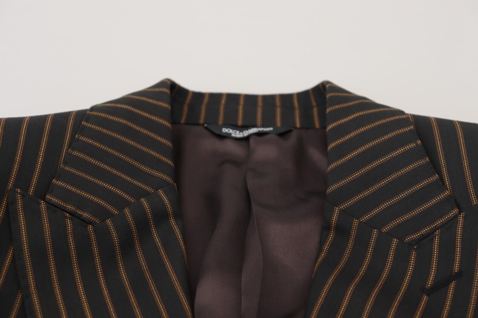 Dolce & Gabbana Schwarzbraun gestreifter einreihiger Blazer
