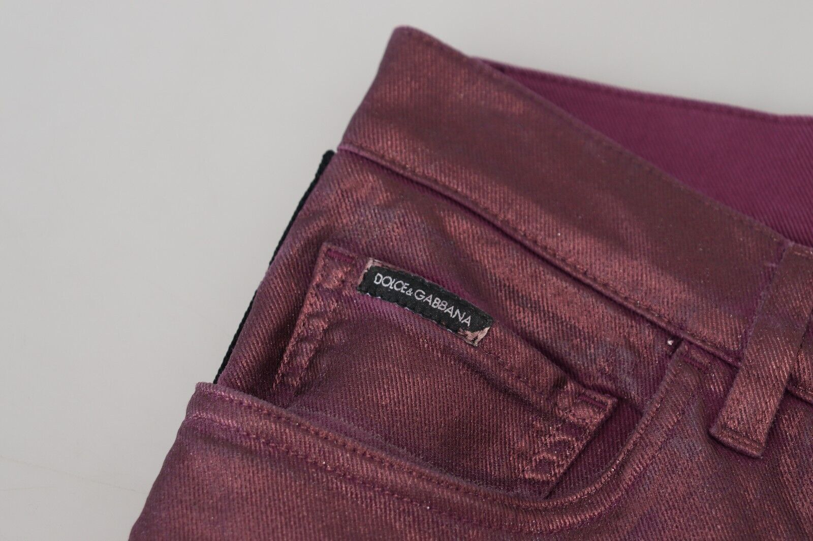Dolce & Gabbana Magenta Baumwolle Männer Casual Harness Denim Jeans