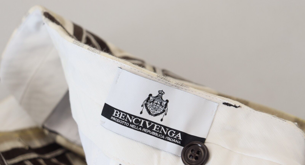 BENCIVENGA Multicolor Karierte Baumwolle Straight Fit Herren Hosen