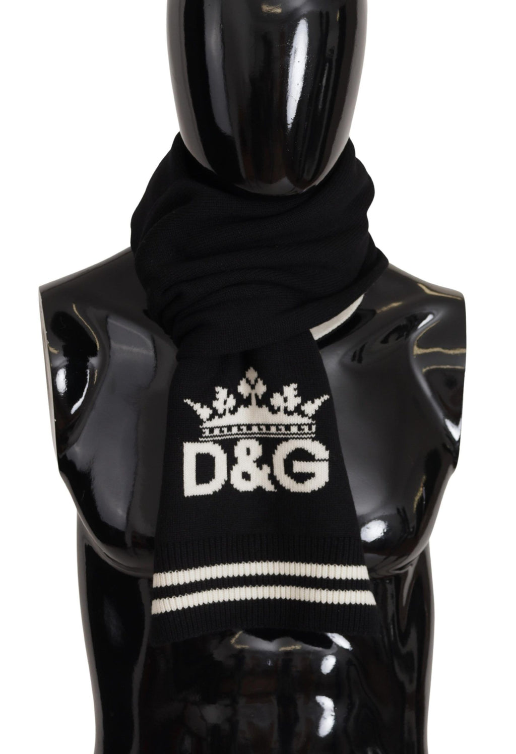 Dolce & Gabbana Schwarz Weiß Baumwolle DG Bedruckter Kaschmirschal