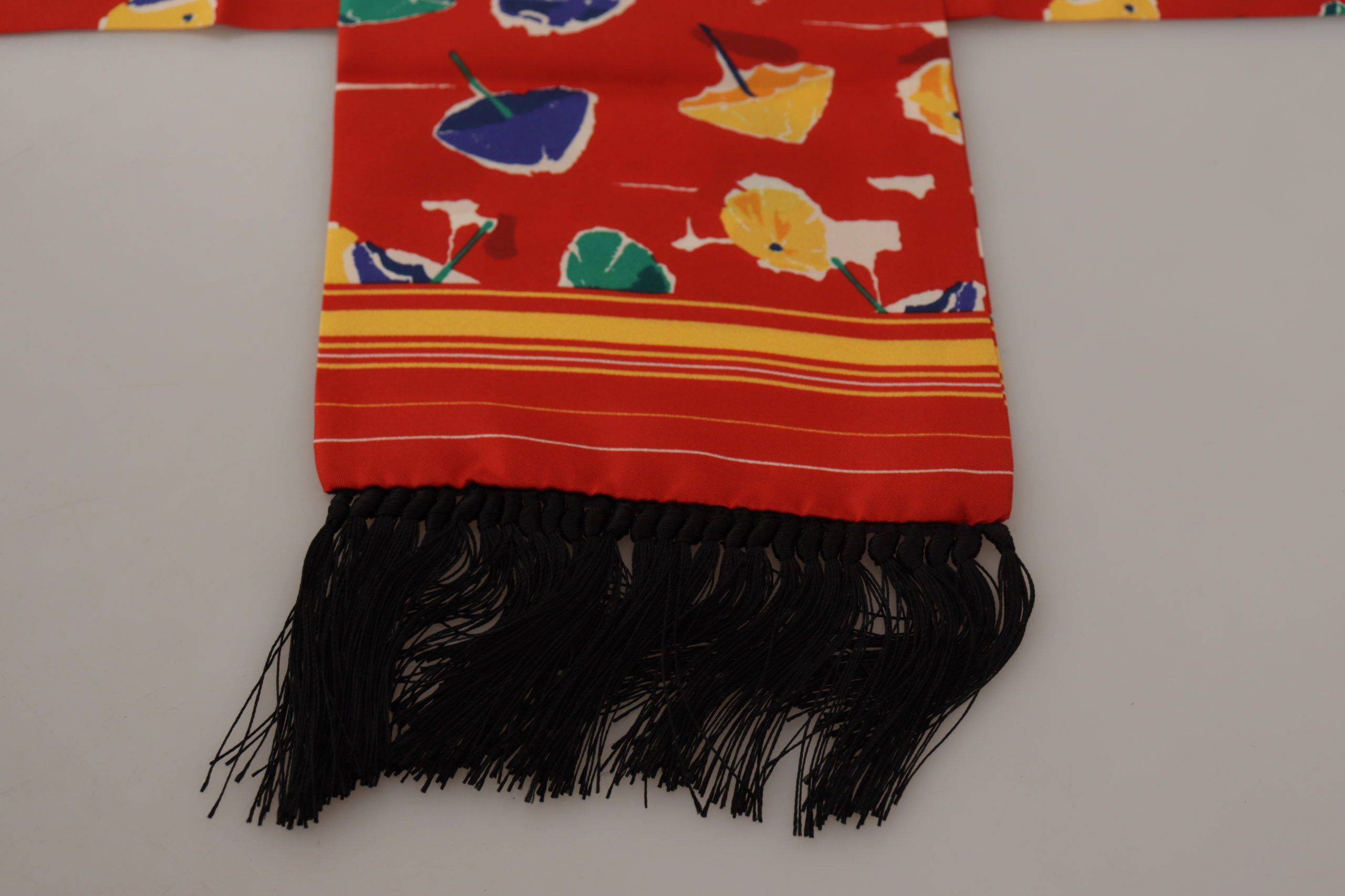 Dolce & Gabbana Multicolor DG Umbrellas Print Schal Fransenschal