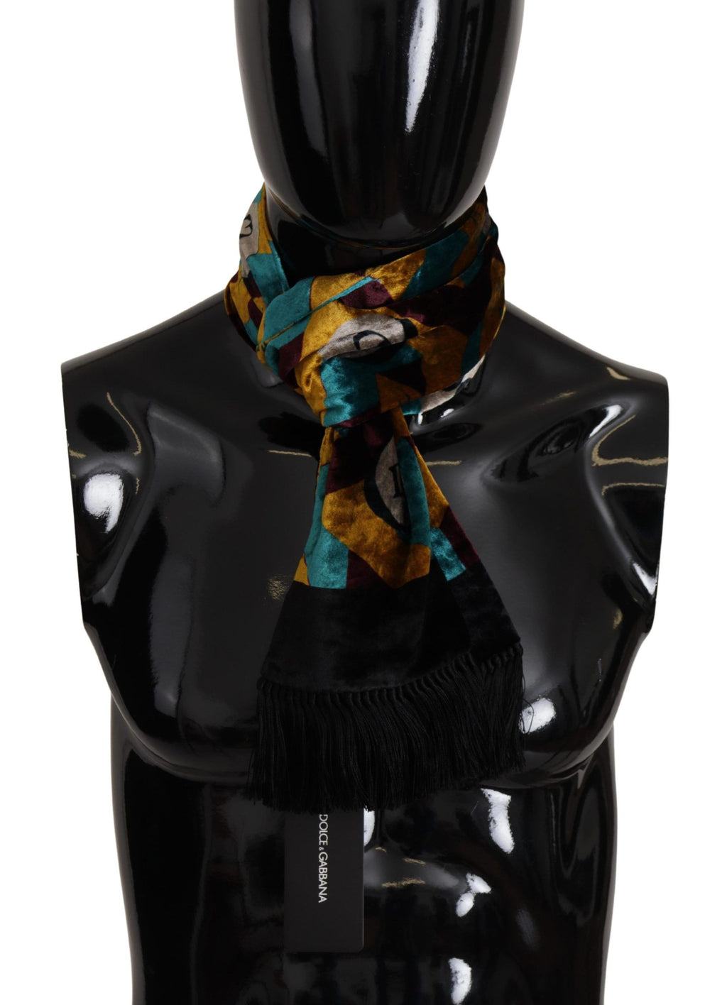 Dolce & Gabbana Multicolor DG Logo Print Schal Wrap Fransenschal