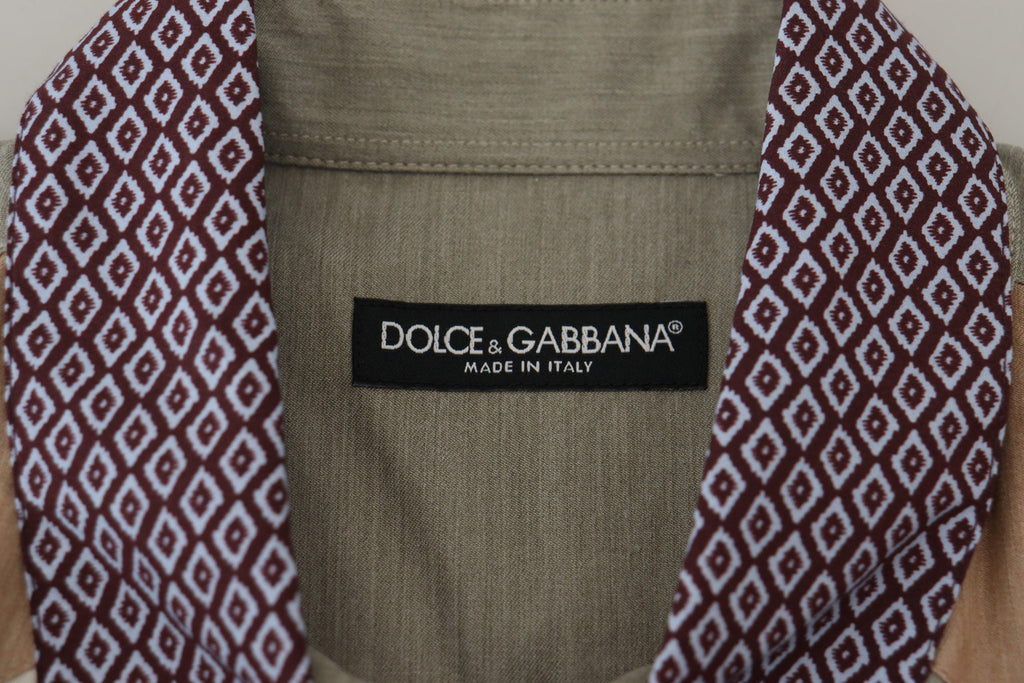 Dolce & Gabbana Schlankes Hemd aus mehrfarbigem Baumwoll-Patchwork