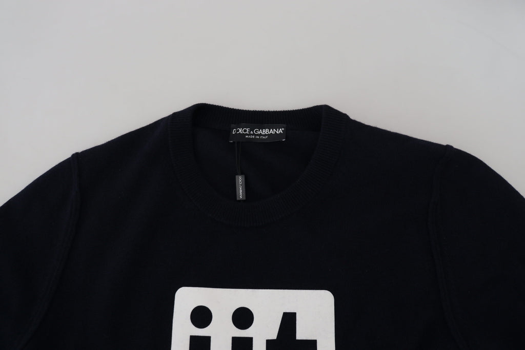 Dolce & Gabbana Blauer Kaschmir iit Print Pullover