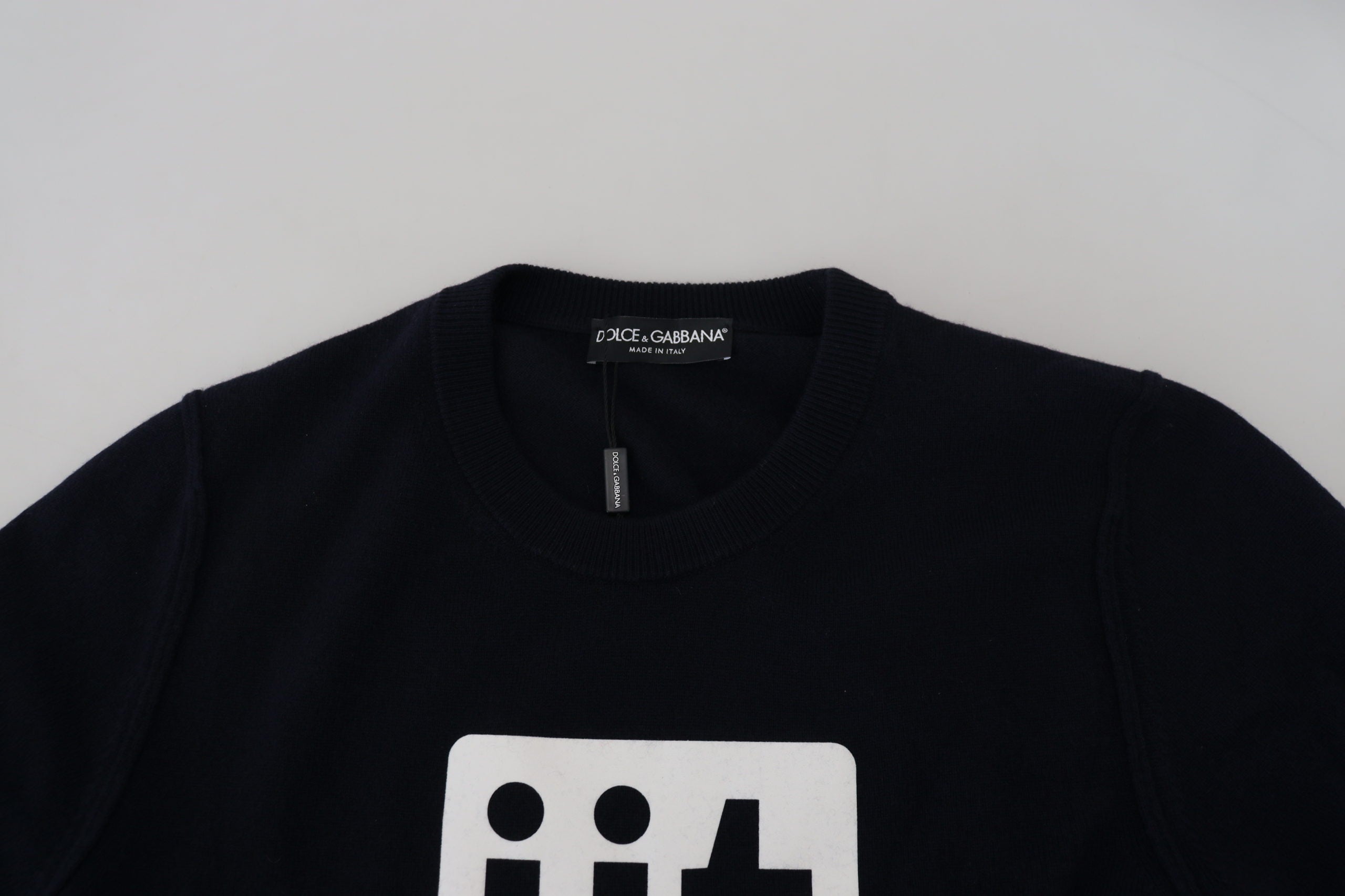 Dolce & Gabbana Blauer Kaschmir iit Print Pullover