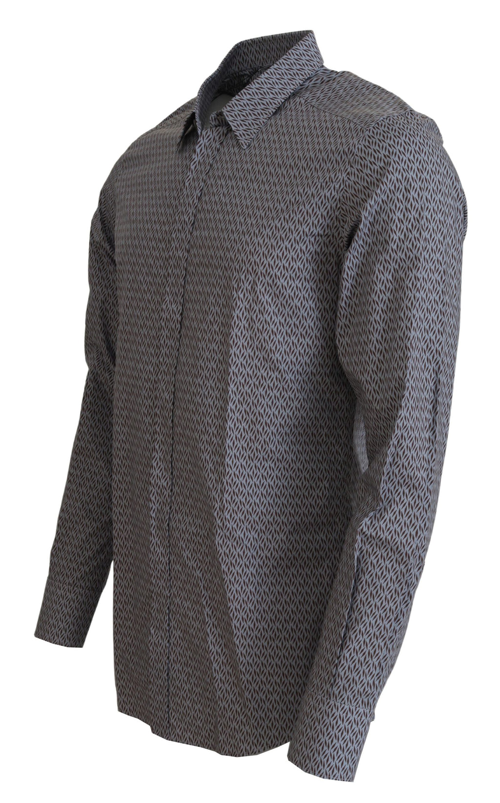 Dolce & Gabbana Grau Braun GOLD Slim Fit Kleid Formales Hemd