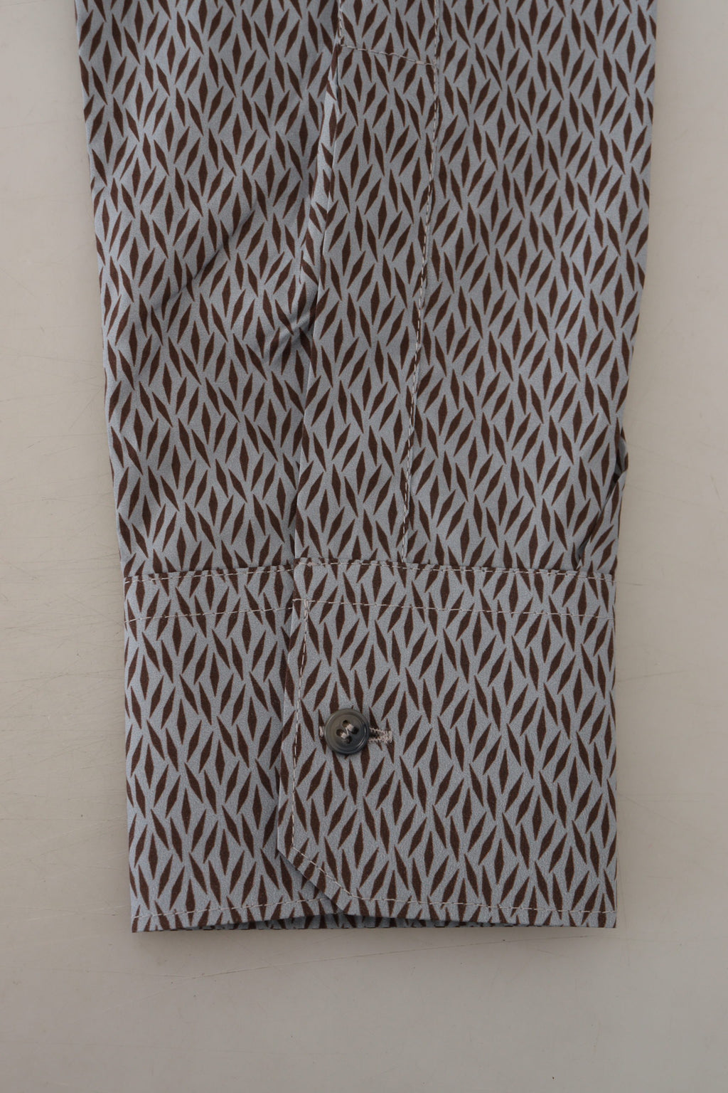 Dolce & Gabbana Grau Braun GOLD Slim Fit Kleid Formales Hemd