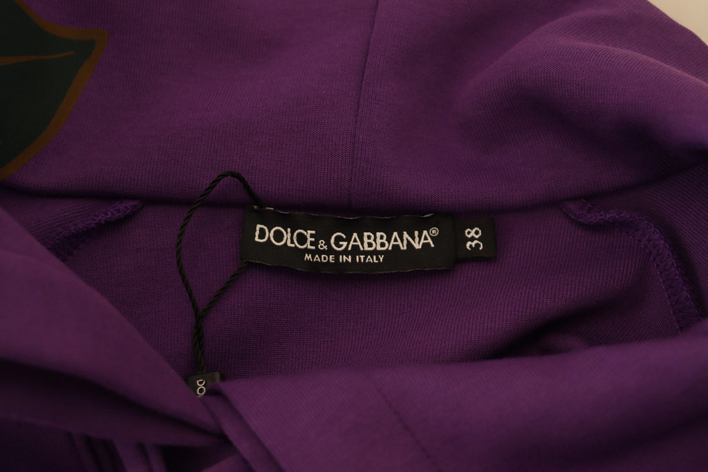 Dolce & Gabbana Lila Pullover aus Baumwolle mit Blumendruck