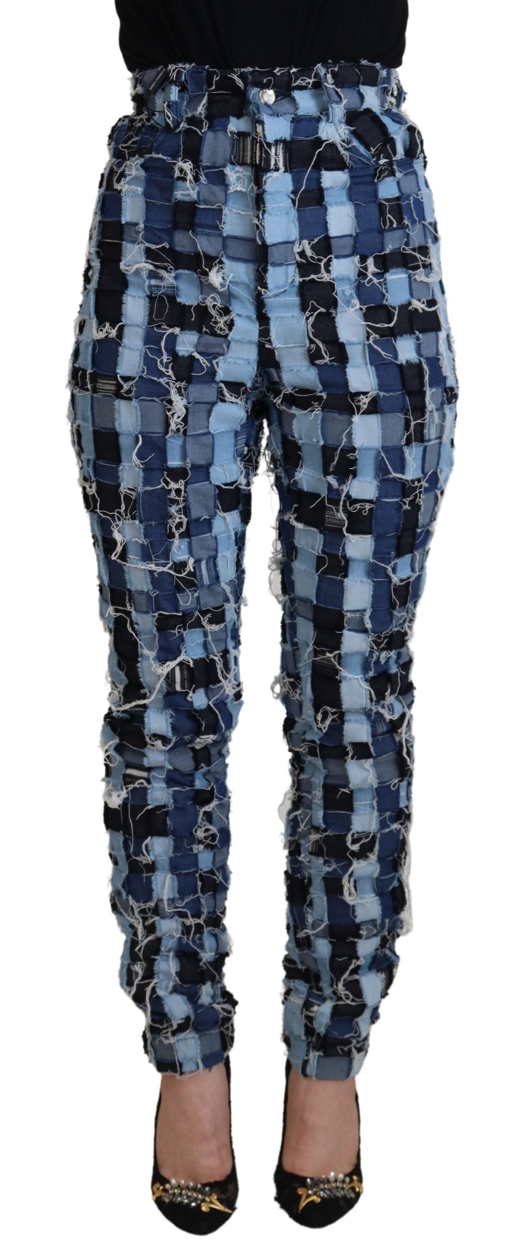 Dolce & Gabbana Multicolor Patchwork-Jeans aus Baumwolle