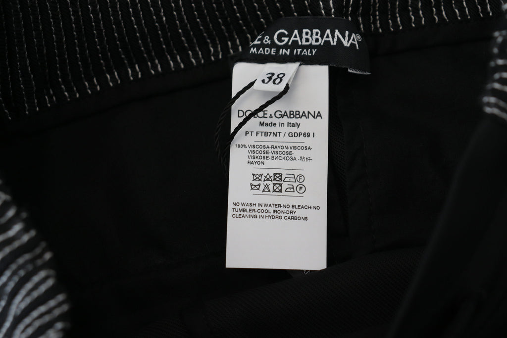 Dolce & Gabbana Schwarze Straight Fit Baumwollhosen