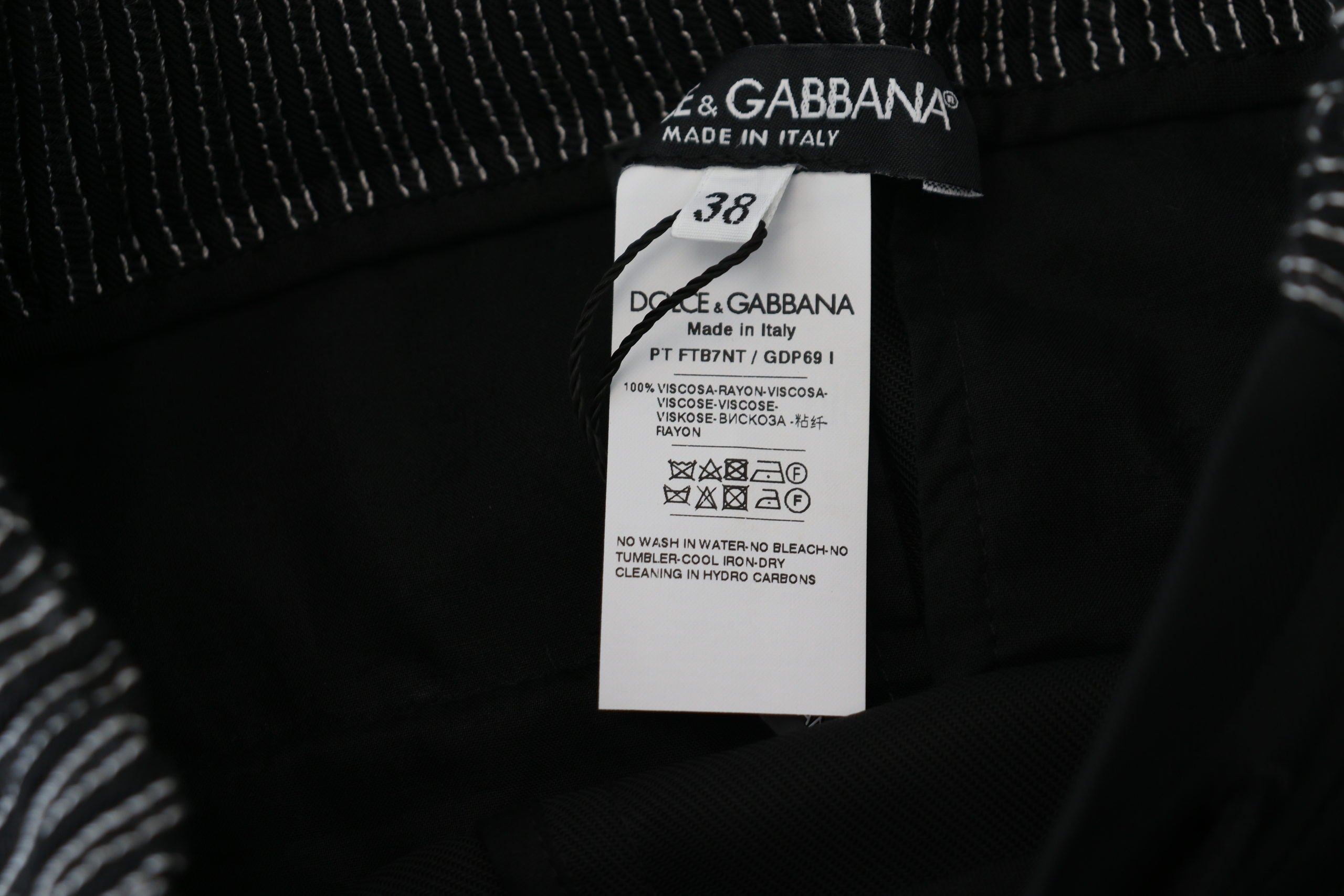 Dolce & Gabbana Schwarze Straight Fit Baumwollhosen