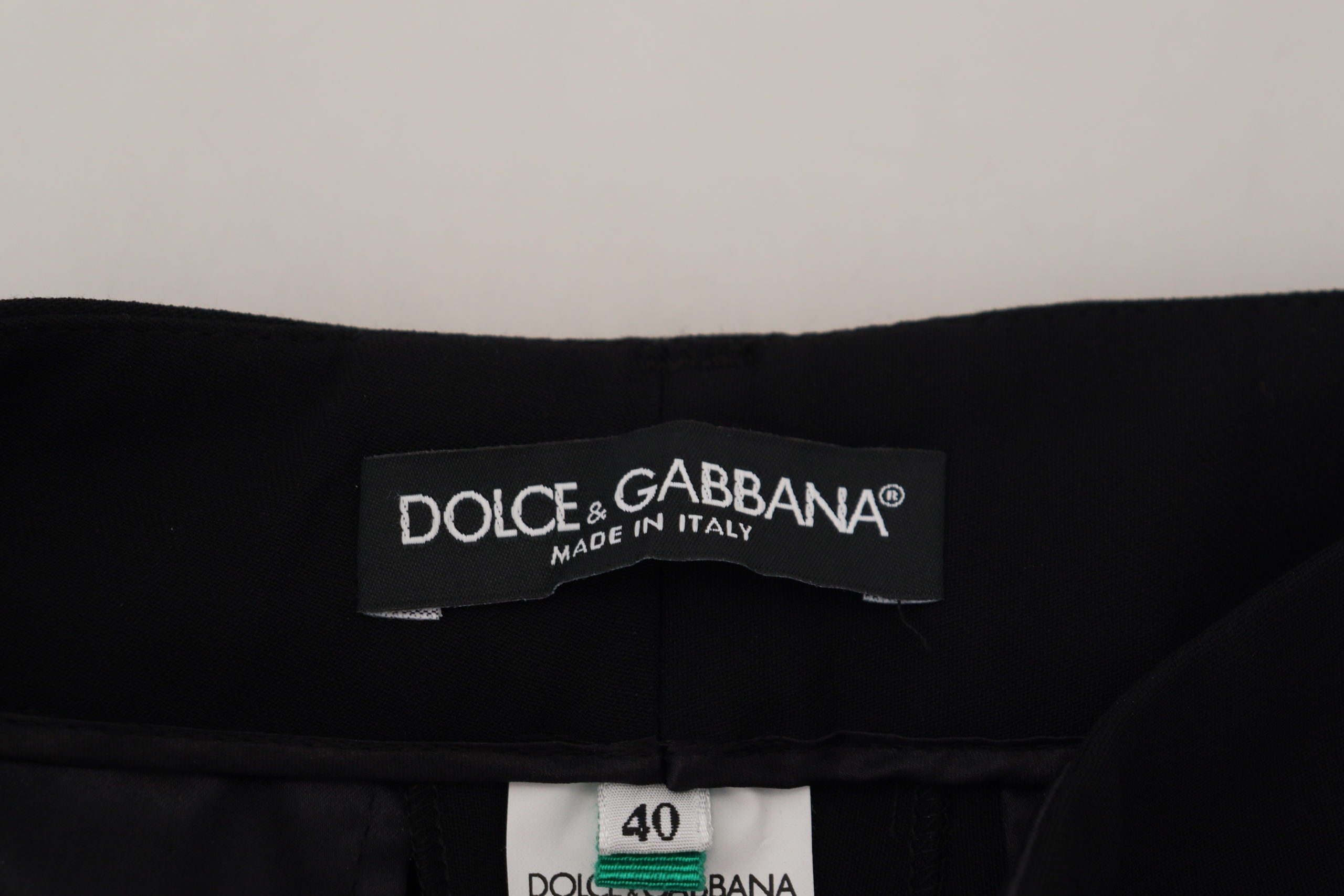 Dolce & Gabbana Schwarze konisch zulaufende Damen-Wollhosen