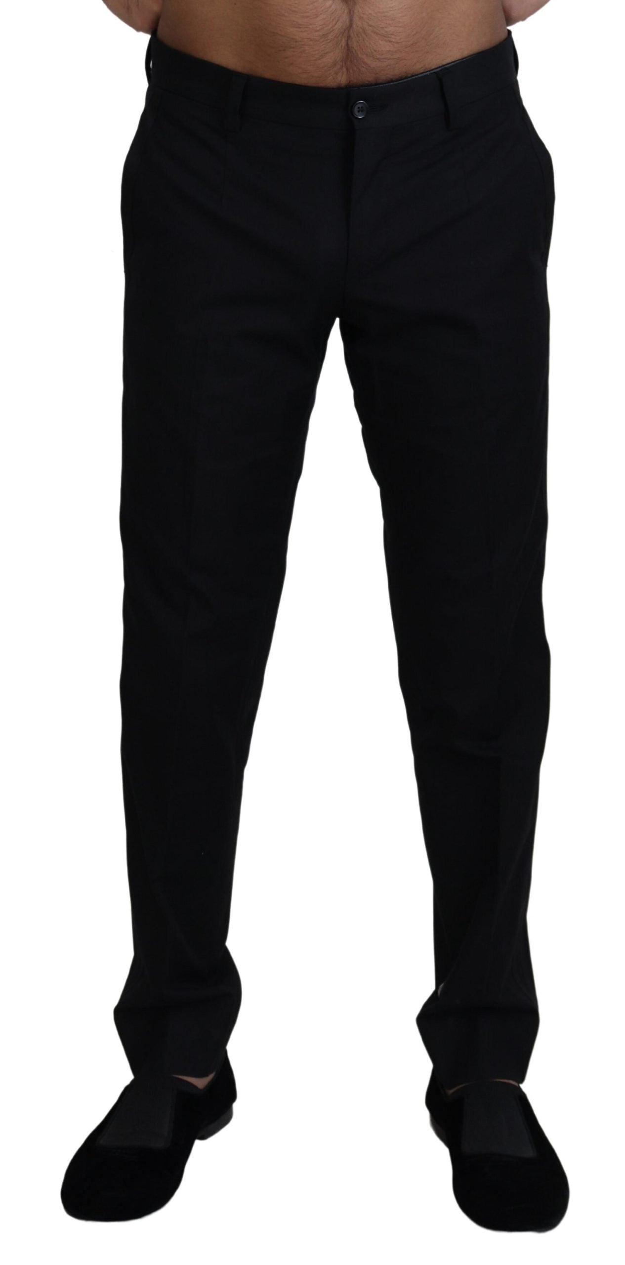 Dolce & Gabbana Schwarze formelle Chino-Hose aus Baumwolle