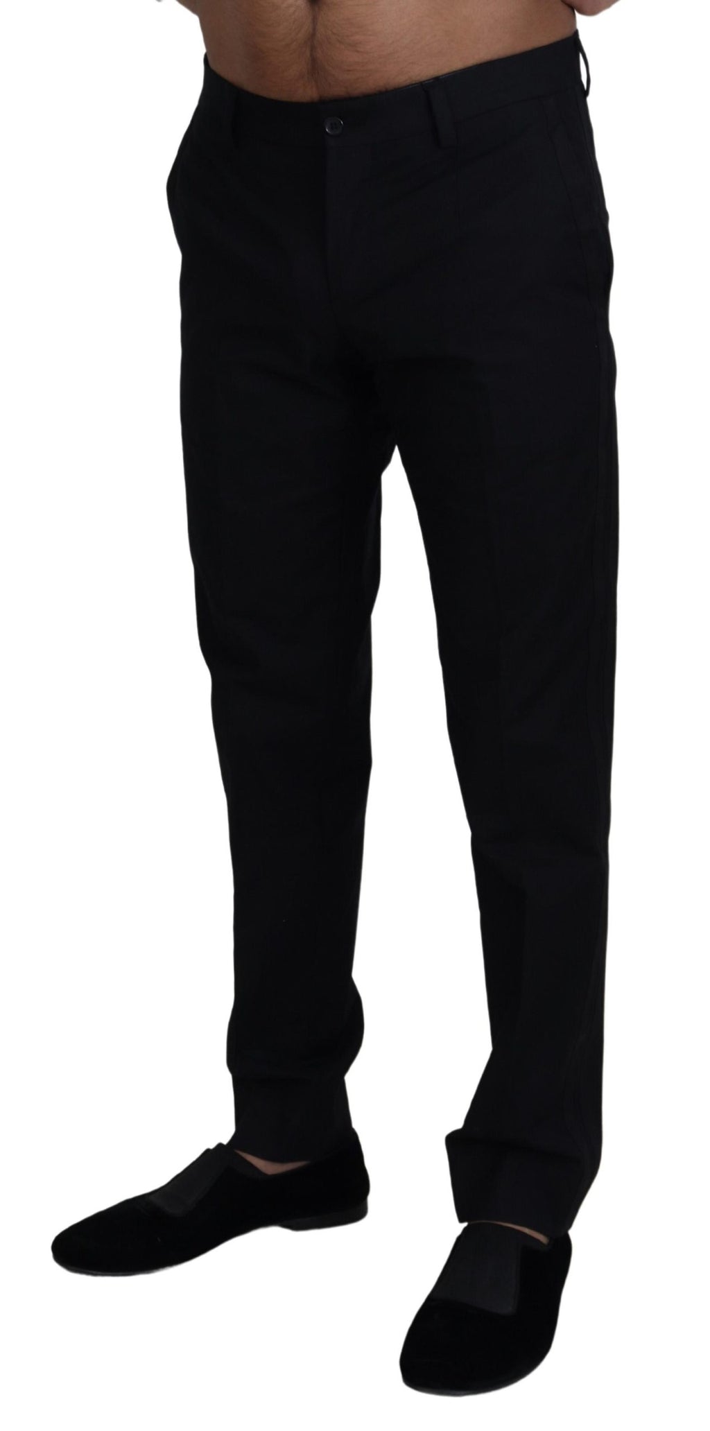 Dolce & Gabbana Schwarze formelle Chino-Hose aus Baumwolle