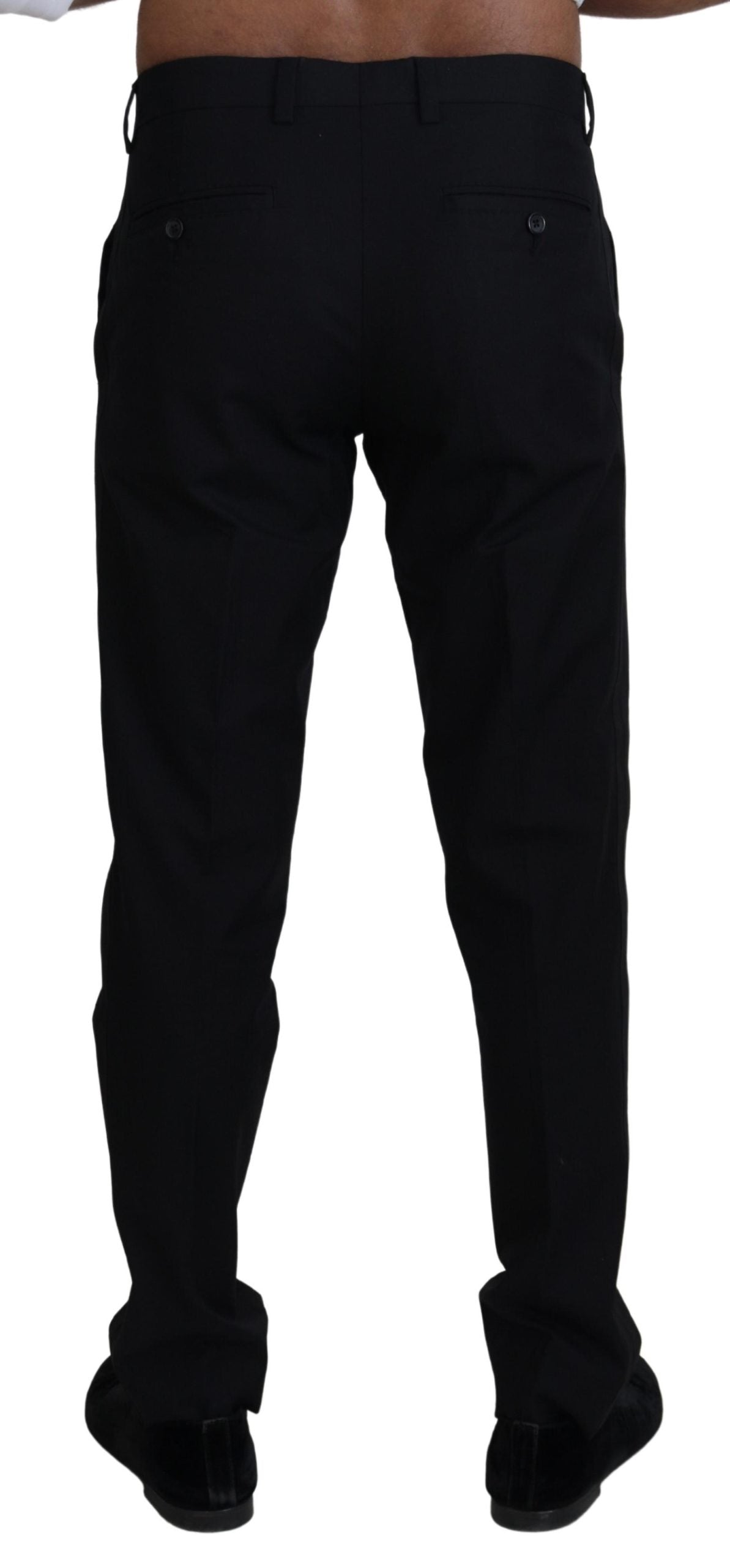 Dolce & Gabbana Schwarze formelle Chino-Hose aus Baumwolle