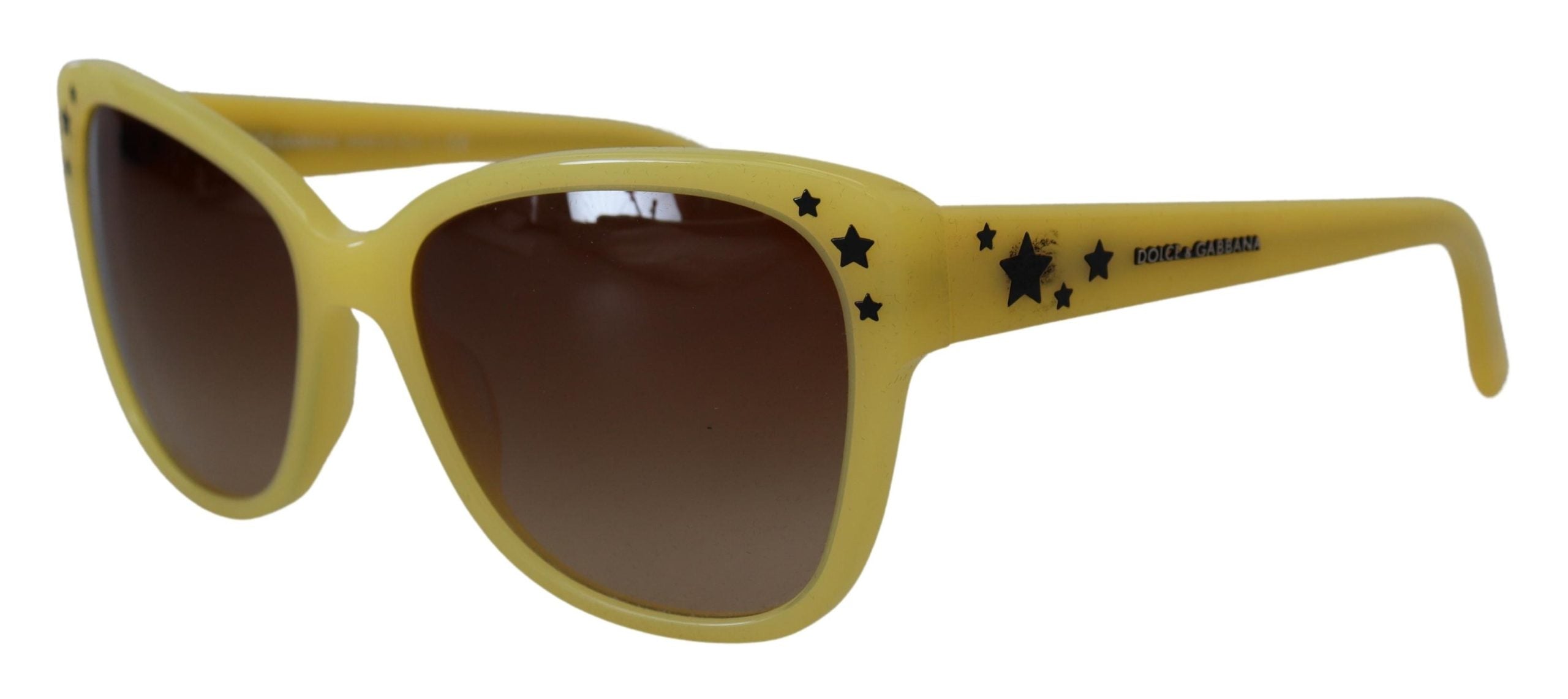 Dolce & Gabbana Gelbe Acetat Rahmen Sterne Verschönerung DG4124 Sonnenbrille