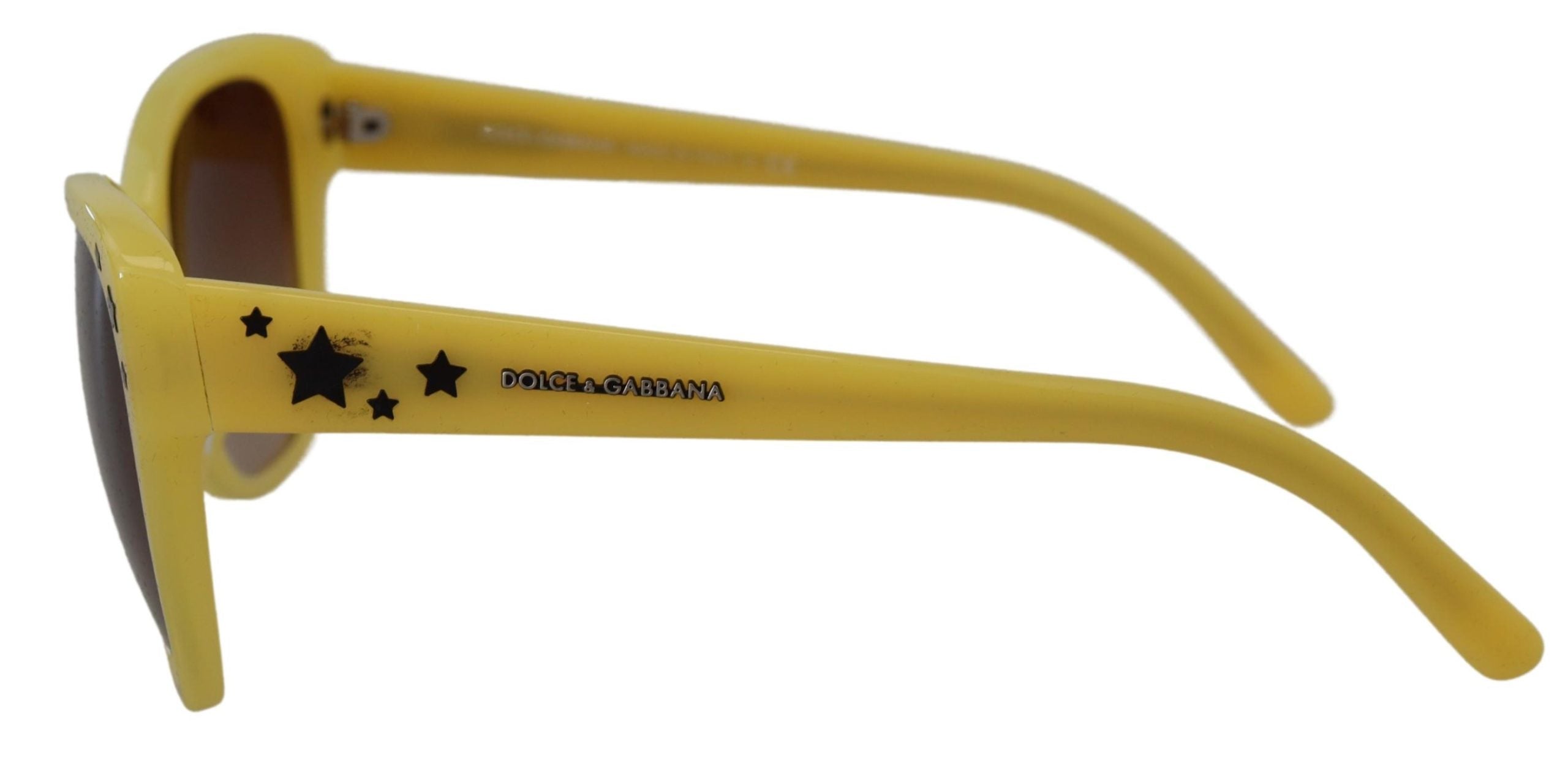 Dolce & Gabbana Gelbe Acetat Rahmen Sterne Verschönerung DG4124 Sonnenbrille