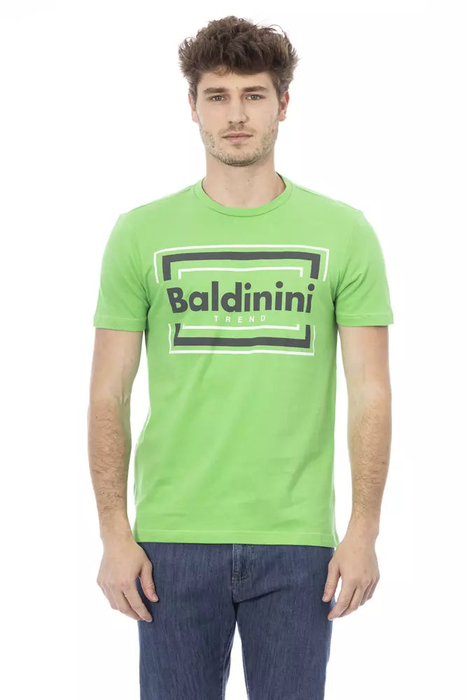 Baldinini Trend Grünes Baumwolle Männer T-Shirt