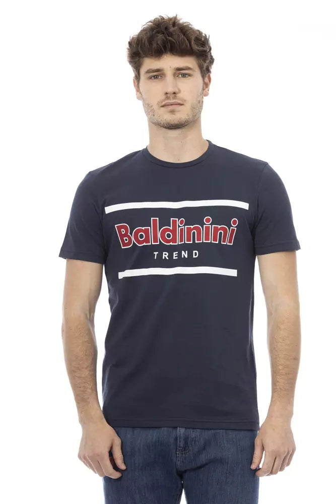 Baldinini Trend T-Shirt für Männer aus blauer Baumwolle
