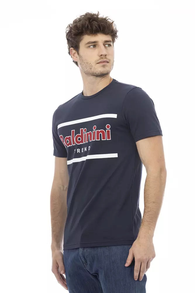 Baldinini Trend T-Shirt für Männer aus blauer Baumwolle