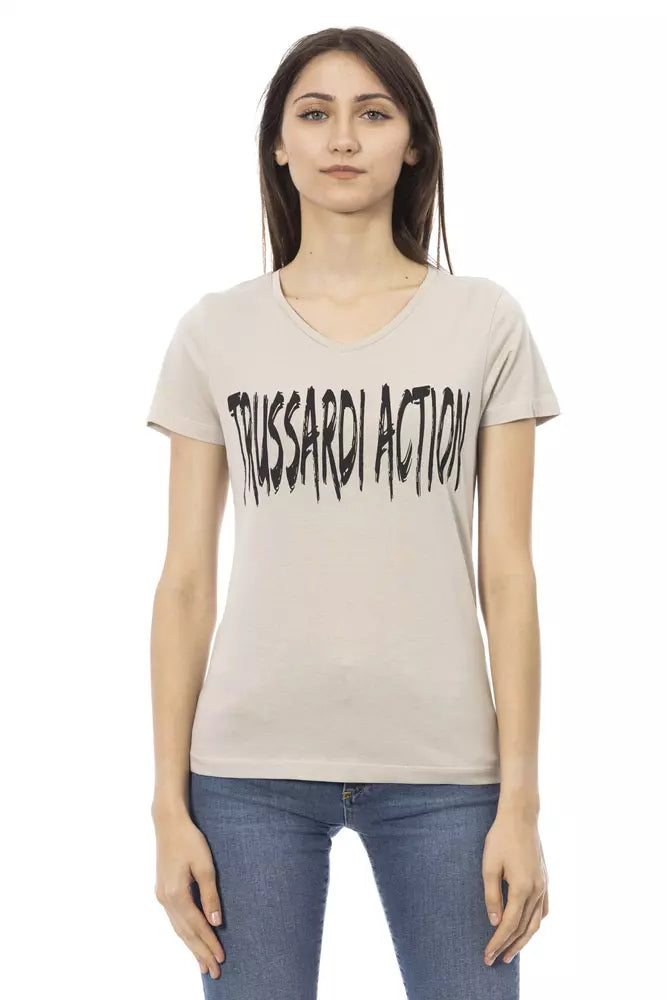 Trussardi Action Beige Baumwolle Frauen T-Shirt